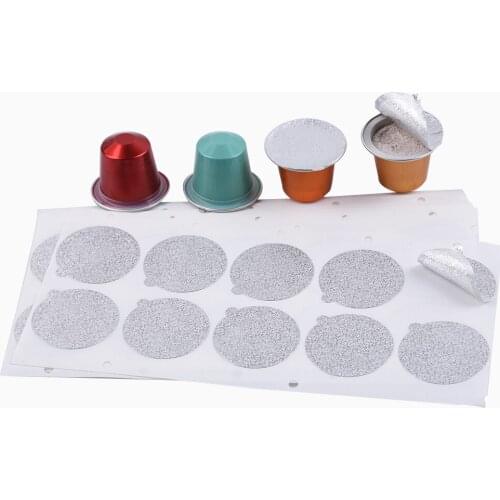Aluminum Coffee Capsule Lids Self Adhesive Reusable Coffee Capsule Flim Stickers for Nespresso Capsules