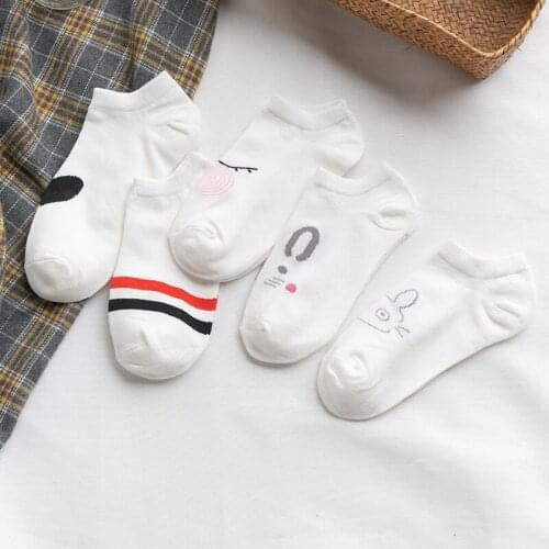 10 Piece=5 Pairs/Lot Happy Fashion Women Fruits Straberry Funny Cartoon Short Ankle Socks Cute Girls Portrait Socks 36-43EUR