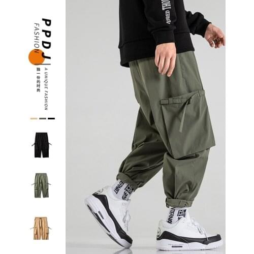New Autumn Mens Solid Color Harem Pants Harajuku Style Men Ankle-Length Trousers Streetwear Male Casual Pants Oversized S-5XL