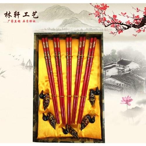 Wholesale production of a variety of chopsticks gift set of high-end tableware chopsticks set portable 5 pairs of chopsticks set