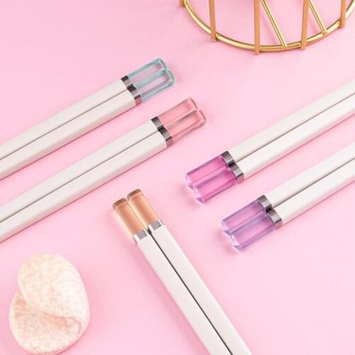 Amber Alloy Double Color Matching Chopsticks Anti-scalding, Non-slip, Home High Temperature Creative Chopsticks Chopsticks