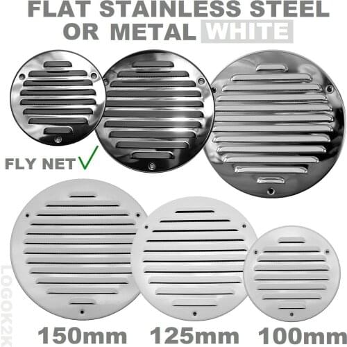 Flat Circle Air Vent Grill Metal Cover Round Ducting Ventilation 100MM 125MM 150MM