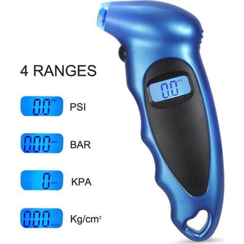 Vehicle Portable Digital Car Tire Pressure Electronic Gauge Measuring Auto Accessories Blue