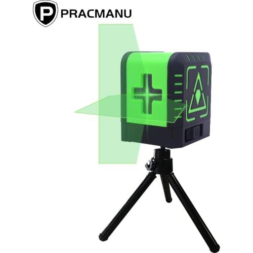 Pracmanu 2 Lines Laser Level Professional Vertical Cross Laser Level Self Levelling ( 4 degrees) with Tripod лазерный уровень