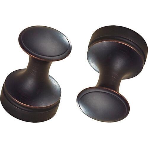 Leyden Sturdy Brass Towel Hook Set of Two Round Type, Wall Mounted 2 Coat Robe Hangers Small Size Heavy Duty Antique Brass