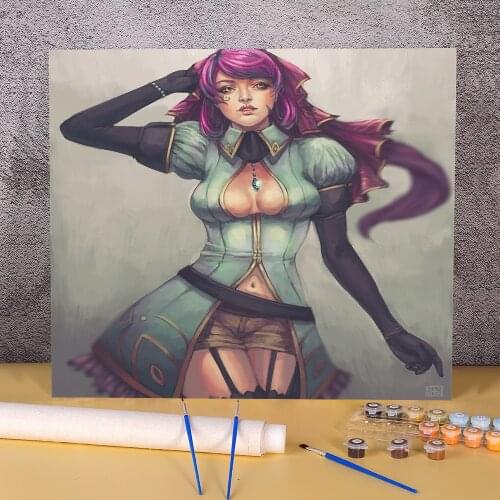 Cartoon Girl Woman DIY Painting By Numbers Kit Acrylic Paints 40*50 Boards By Numbers Decorative Paintings Crafts Handicraft