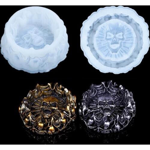 Creative DIY Epoxy Mould For Ashtray Skull Mold Silicone Form Handcraft Soap Mold Making Tool Practical moldes Ornament Decor