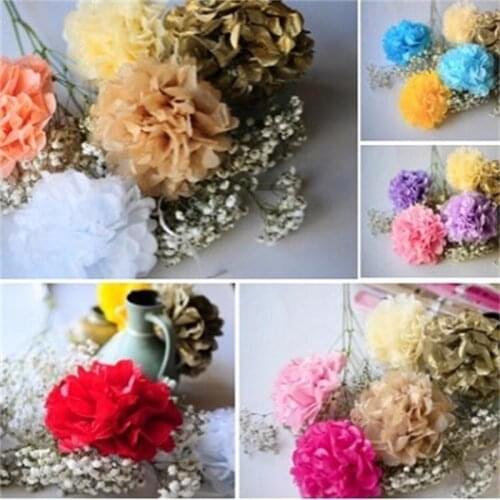 5pcs 10inch Tissue Paper Pompom Garland Paper Flower Weeding Decoration For Birthday Party Baby Shower Engagement Decor Supplies