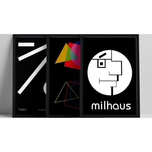 Bauhaus Exhibition Unique Geometric Poster Minimalist Art Canvas Print Abstract Painting Wall Picture for Living Room Home Decor