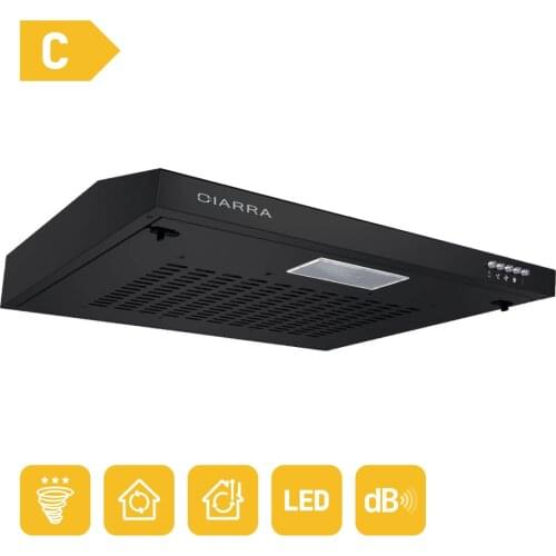 CIARRA CBCB6903 60cm Visor Cooker Hood Under Cabinet Wall Mounted Kitchen Extractor Fan [Energy Class C]