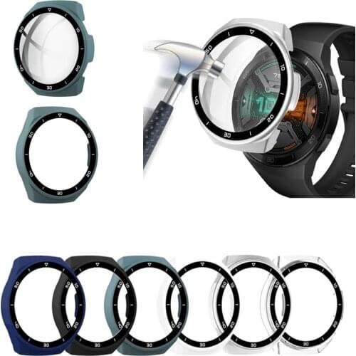 Hard Full Edge Glass Screen Protector Case Shell Frame For Huawei GT 2e/GT2 E Sport Watch GT2e Protective Bumper Cover Accessory
