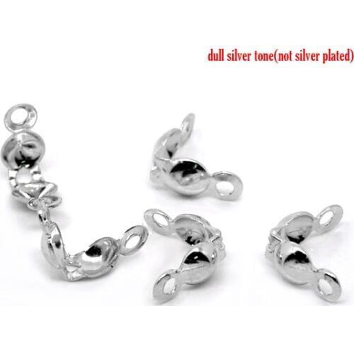 DoreenBeads 500 Silver Color Calottes End Crimps Beads Tips 8x4mm (B12558), yiwu