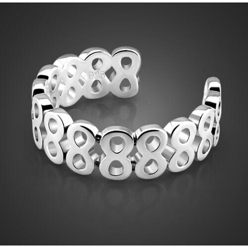 New Fashion 100% 925 Sterling Silver Design Adjustable Size Ring Bohemian Simple Tail finger Ring Woman/Girl Jewelry Gift