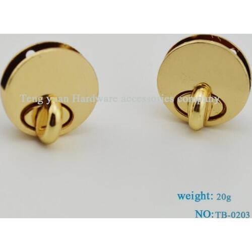 10 PC/lot) metal plating processing leather handbags alloy twist lock the small circular form twist lock accessories