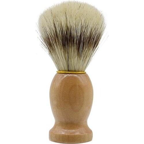 100pcs/lot Shaving Brush Wood Barber Razor Beard Brush Wooden Handle Facial Cleaning Brush with Boar Bristles SN348