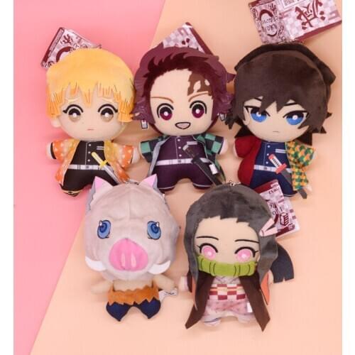 15CM HOT Demon Slayer Kamado Nezuko Agatsuma Zenitsu Tomioka Giyuu doll Model Action Figure Collection Plush Gift