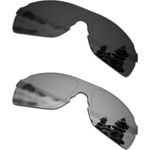 SmartVLT 2 Pieces Polarized Sunglasses Replacement Lenses for Oakley EVZero Pitch Stealth Black and Silver Titanium