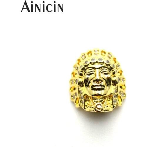 20pcs Gold Plating White Rhinestone Setting 13x15mm Indian Mask Diy Jewelry Making Beads