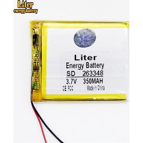 3.7V lithium polymer battery 263348 350MAH MP3 MP4 MP5 Bluetooth DIY toys battery