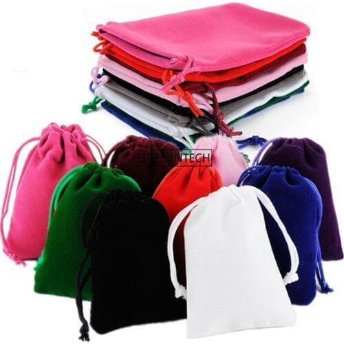 300pcs/lot High Quality Velvet Pouches Bags Custom Drawstring Bag Jewelry Earring Necklace Size 15cmx20cm