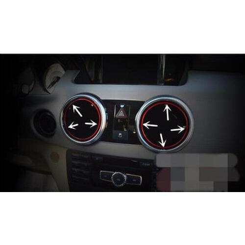4pcs Red Interior Console Board Air Vent Rings Trim for Benz GLK X204 2015-2013