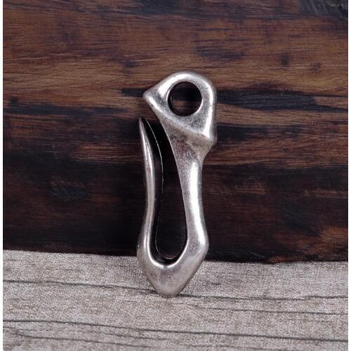 5pcs Heavy Duty Solid Silver Punk Biker Purse Wallet Key Chain Key ring Hook Fob Clip Clasp LeatherCraft