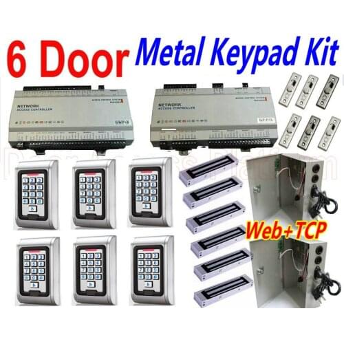 6 Outdoor Metal reader ip controller with tcp/ip network web browser control+software+Metal case Keypad pin-code reader+Magnetic