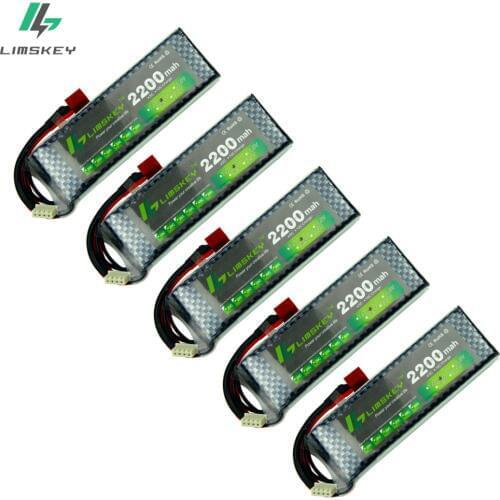 5PCS/LOT Limskey Drone 3S Lipo Battery 3S 11.1V 2200 mAh 25C MAX 50C for Quadcopter RC Car Airplane T-REX 450 Helicopter Part
