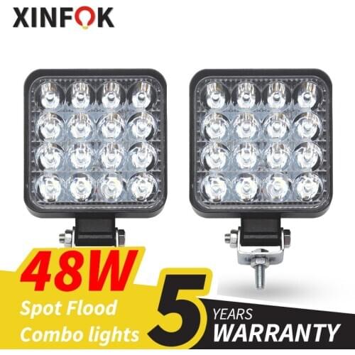 Car LED Spotlights Flood Work Light 3030 SMD DC 12-24 Volts 27 Watts 48 Watts Truck 4x4 4WD