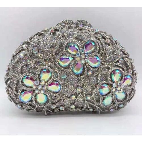 XIYUAN Hollow Out Full Crystal Women Clutch Bag Evening Bags Toiletry Bag With Quality Female Party wallet Ladie Wedding Purse