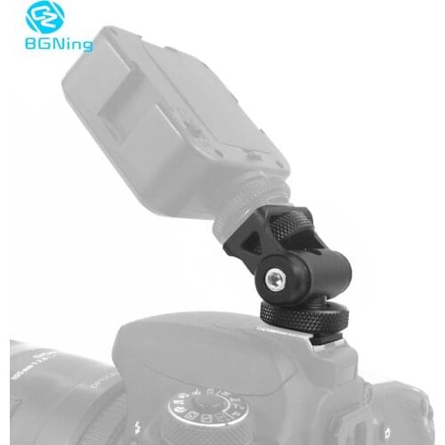 BGNing 180 Degree Rotation Mount Bracket Mini DSLR Hot Shoe Stand Holder Monitor MIC Led Light Gimbal Base Adapter 1/4'Screw