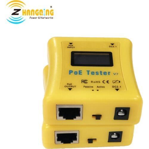 Quickly detect Identify PoE type PoE Tester display shows Volts, Amps and Watts for 802.3af/at, Passive PoE and DC Power supply