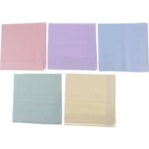 5x Men Women 100% Cotton Colorful Handkerchiefs Comfy Hanky Hankies Kerchief