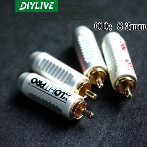 DIYLIVE XLO Pure Copper Gold Plated RCA Lotus Head HIFI Audio Cable Plug-in AV Connector Lotus Head Terminal