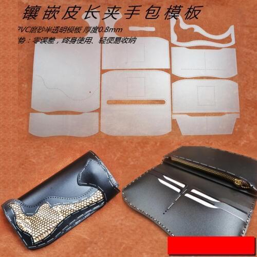 Designer leather craft animal skin patch wallet sewing pattern pvc template