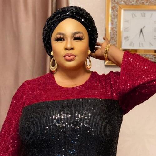 DPSDE 2020 spring hot sale women high street style long dress long sleeve round neck sequins decoration long dresses+scarf