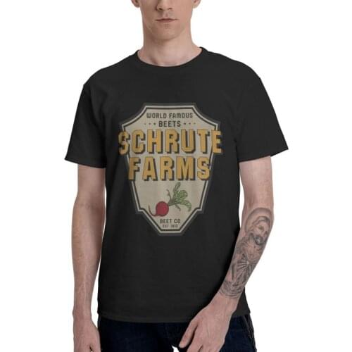 Dwight Schrute Farms Tshirt Men Stylish Tees Top Cotton T Shirt Short Sleeve The Office TV Show USA T-shirts Gift Clothes