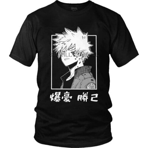 Boku No Hero Academia T Shirt Men Short Sleeve 100% Cotton T-shirts Anime Manga Katsuki Bakugo Tees Top Streetwear Tshirt Gift