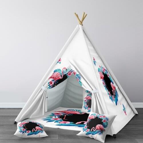 Play Tent for Kids Wigwam Portable Indoor Playground Tents Children Bedrooms Pink Flamingo Blue Black Model 047