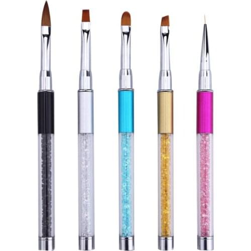 Nail Art Rhinestone Handle Carving Brush Acrylic UV Gel Nails French Lines Liner DIY Design Drawing Pen Manicure Tool