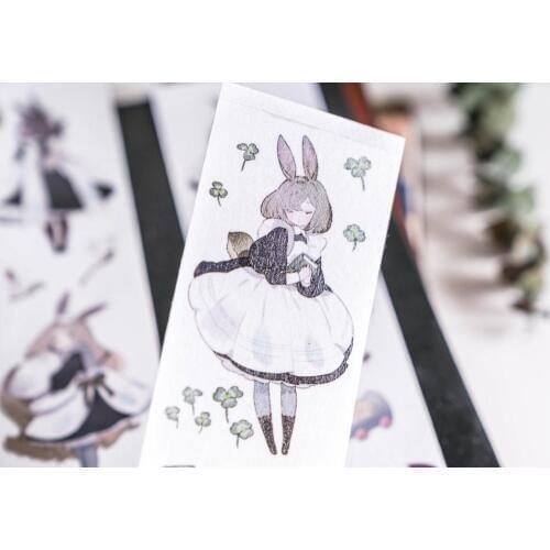 Fairy Bunny Girl Washi Tapes Bullet Journal Masking Tape Adhesive Tape DIY Scrapbooking Washi Stickers