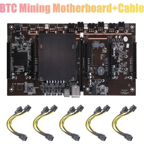 X79 H61 BTC Mining Motherboard with 5X6Pin to Dual 8Pin Cable 5X PCI-E 8X LGA 2011 DDR3 Support 3060 3080 GPU for BTC
