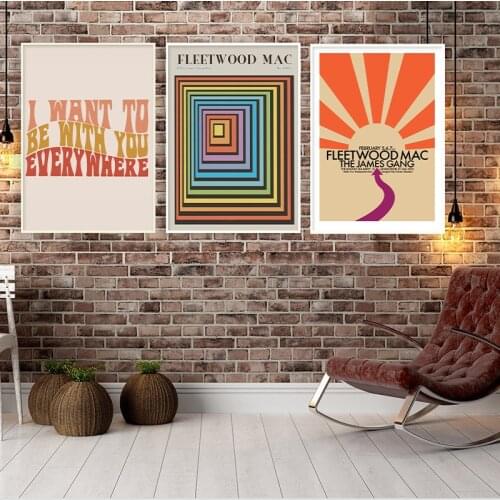 Fleetwood Mac Music Poster Band Gig Rock Vintage Colorful Canvas Painting Wall Pictures for Living Room Home Decor No Frame