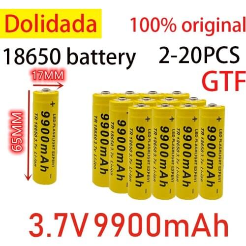 New 2-20 PCS Lot 18650 battery 3.7V 9900mAh rechargeable liion battery for Led flashlight Torch batery litio battery