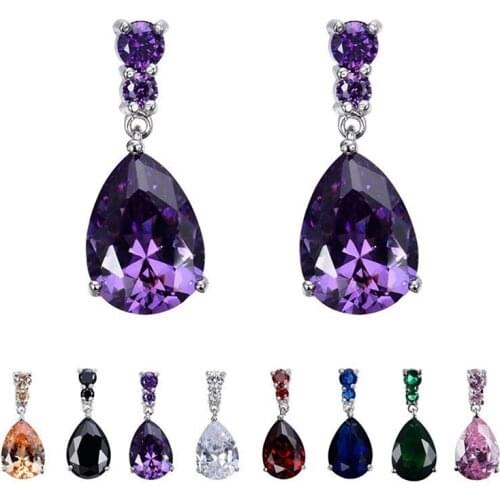New Women Fashion Wedding Earrings Elegant Water Drop Rhinestone Earrings For Women Jewelry Multicolor Personality Charm Earring