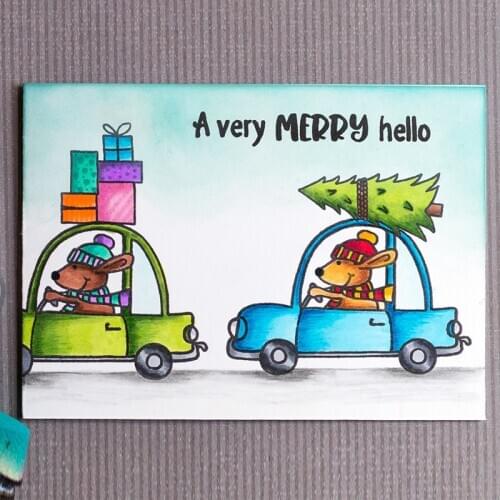 A Very Merry Hello Car Clear Stamps for DIY Scrapbooking Card Making Crafts Fun Decoration Transparent Stempels Silicone Seal