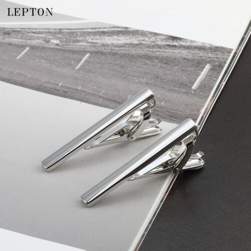 Wholesale Silver Color Skinny Glossy Clasp Tie Bar For Men 50PCS/Lots Copper Necktie Tie Clip Wedding Slim Tie Clips For Mens
