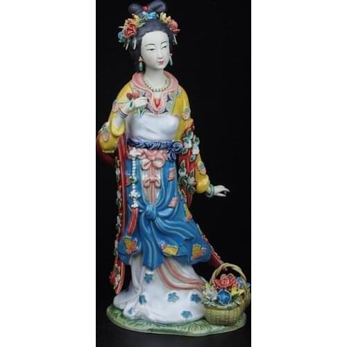 Christmas decorations for home+ High 12.1 inch !!! Collect Chinese handmade Ming Dynasty palace ladies porcelain Sculpture