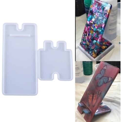 Handmade Mobile Phone Stand Silicone Mould DIY Crafts Making Tool Cellphone Bracket Holder Crystal Epoxy Resin Mold
