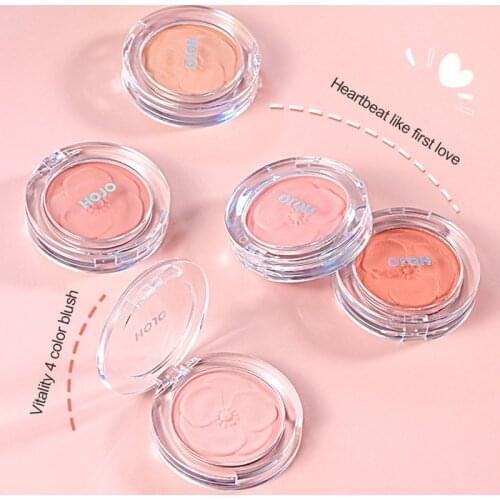 HOJO 4 Colors Blush Repairing Pearlescent Micro-shine Vigor Girl Clear Blush Waterproof Long-lasting Facial Cosmetics NEW TSLM2